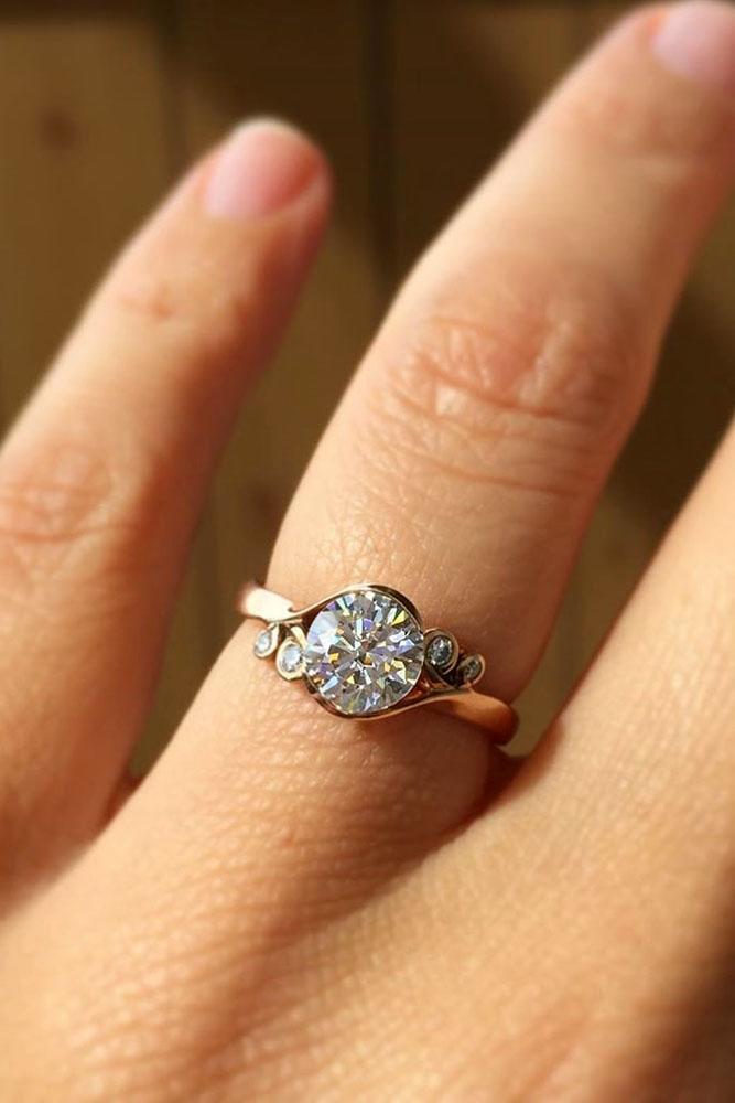 unique engagement rings rose gold engagement rings floral engagement rings