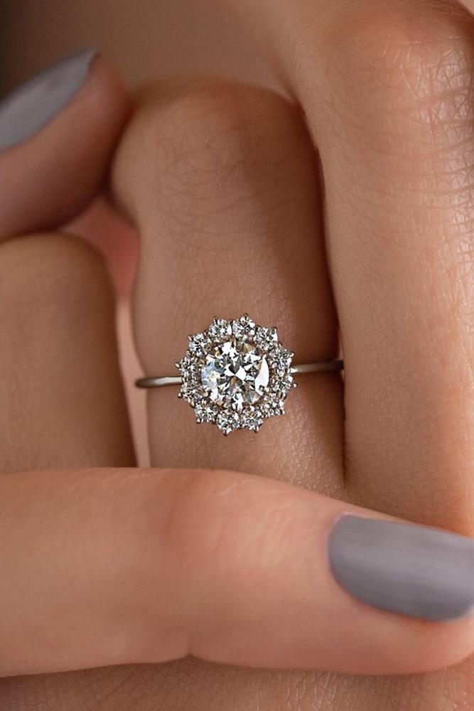 unique engagement rings round cut rings rose gold diamond rings