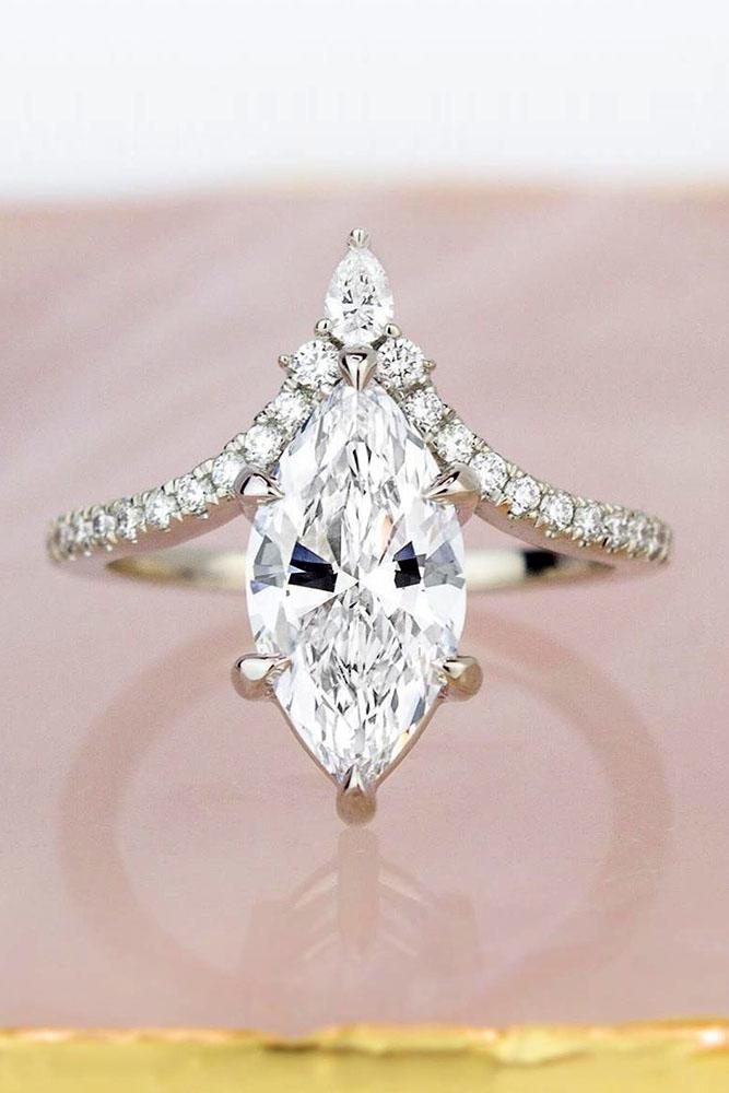 unique engagement rings white gold engagement rings marquise cut engagement rings
