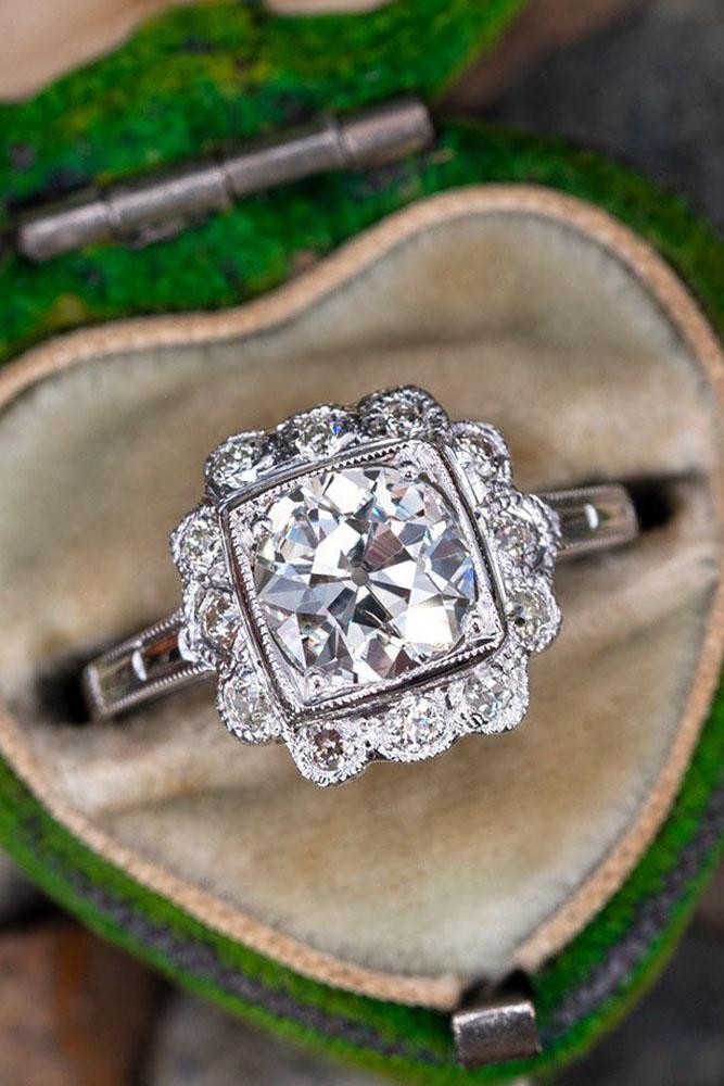 vintage engagement rings white gold engagement rings unique engagement rings