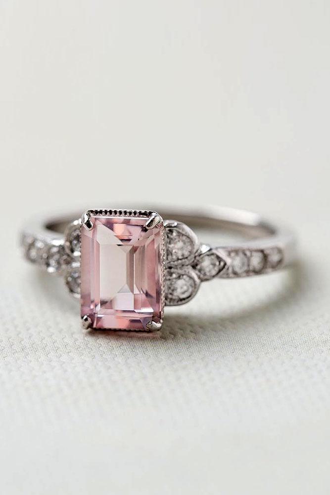 vintage engagement rings white gold engagement rings unique engagement rings morganite rings