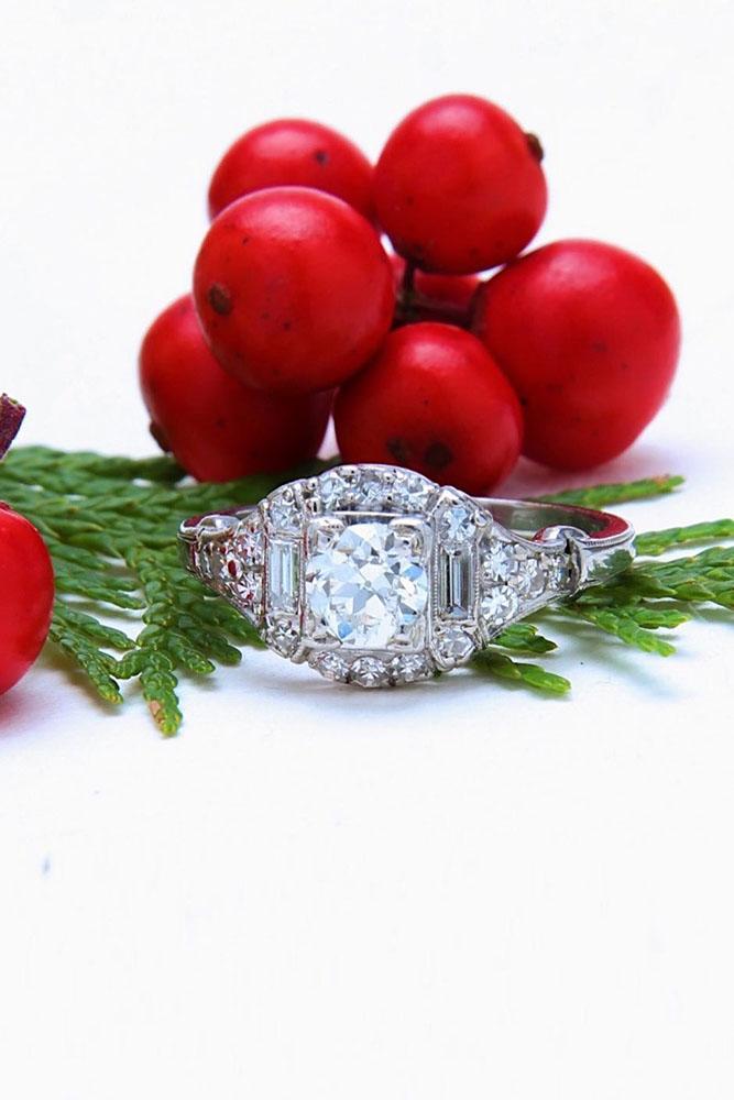 vintage engagement rings white gold engagement rings unique engagement rings
