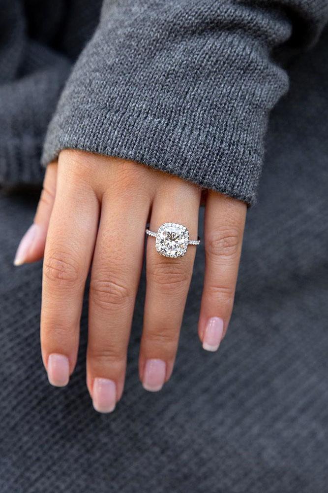 white gold engagement rings halo engagement rings diamond engagement rings cushion cut engagement rings
