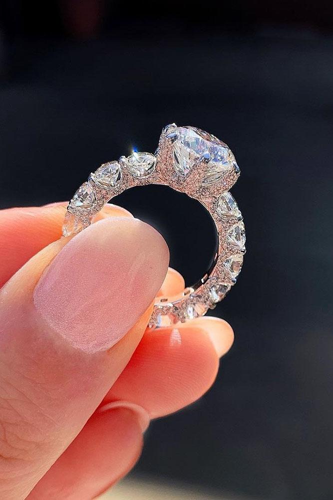 white gold engagement rings round cut engagement rings diamond engagement rings