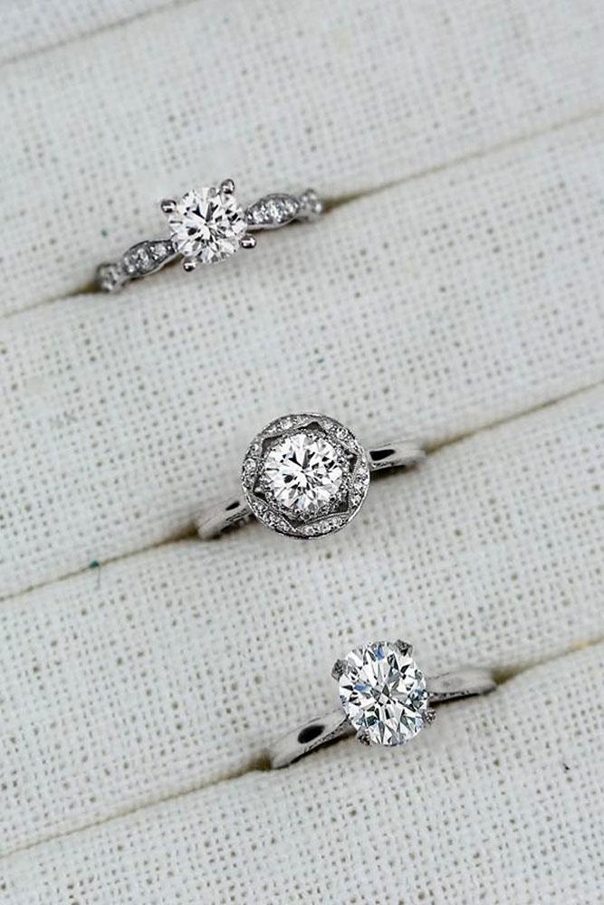 white gold engagement rings round cut engagement rings diamond engagement rings