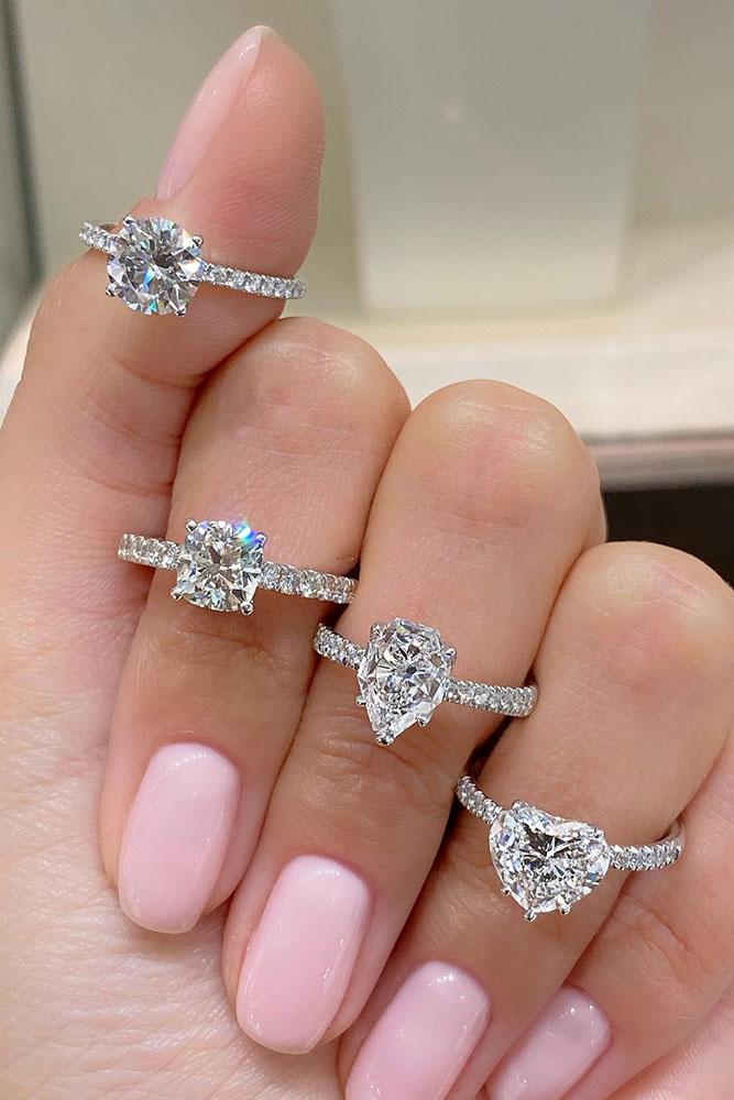 white gold engagement rings round cut engagement rings diamond engagement rings