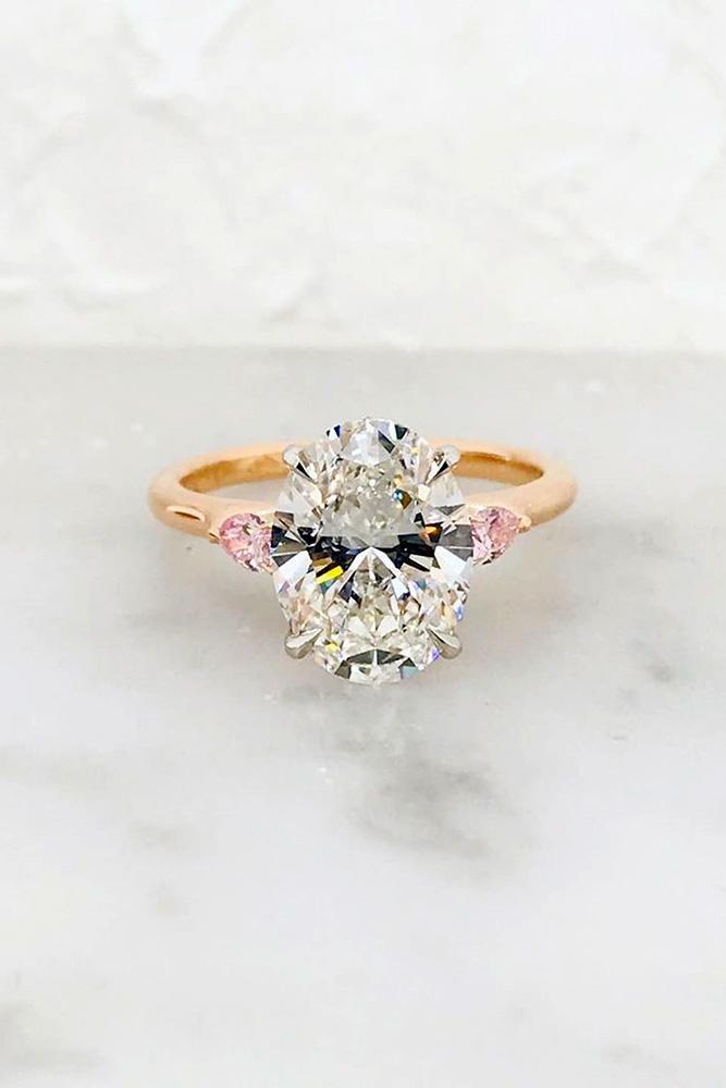 diamond engagement rings oval cut engagement rings rose gold engagement rings pink diamonds