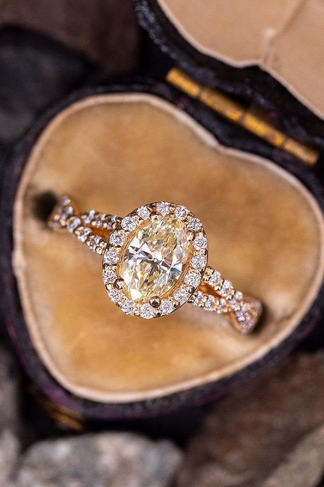 oval engagement rings rose gold engagement rings halo engagement rings