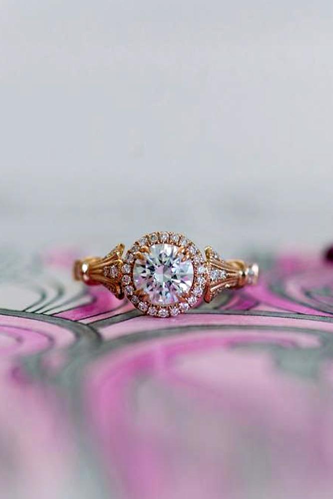 rose gold engagement rings kirk kara engagement rings round diamond engagement rings