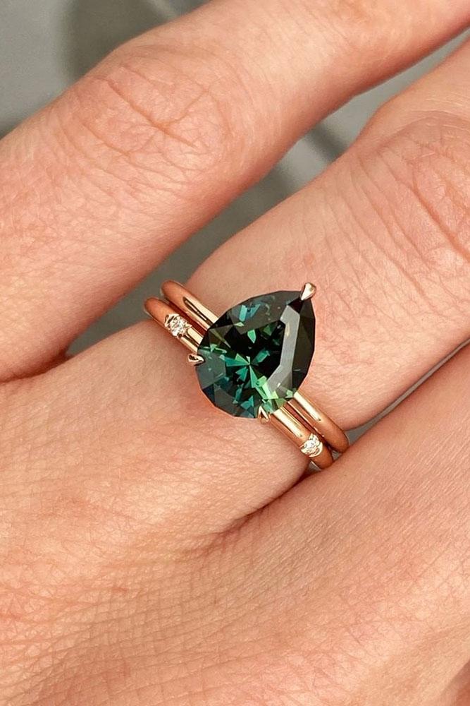 sapphire engagement rings rose gold engagement rings pear shaped engagement rings