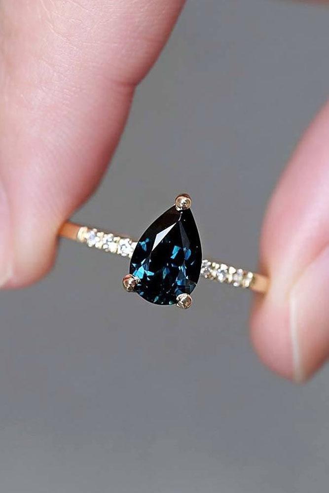 sapphire engagement rings rose gold engagement rings pear shaped engagement rings