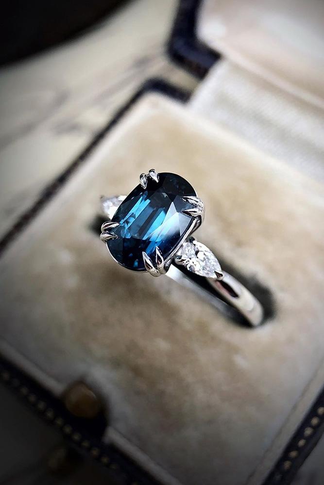 sapphire engagement rings three stone engagement rings oval cut rings white gold rings