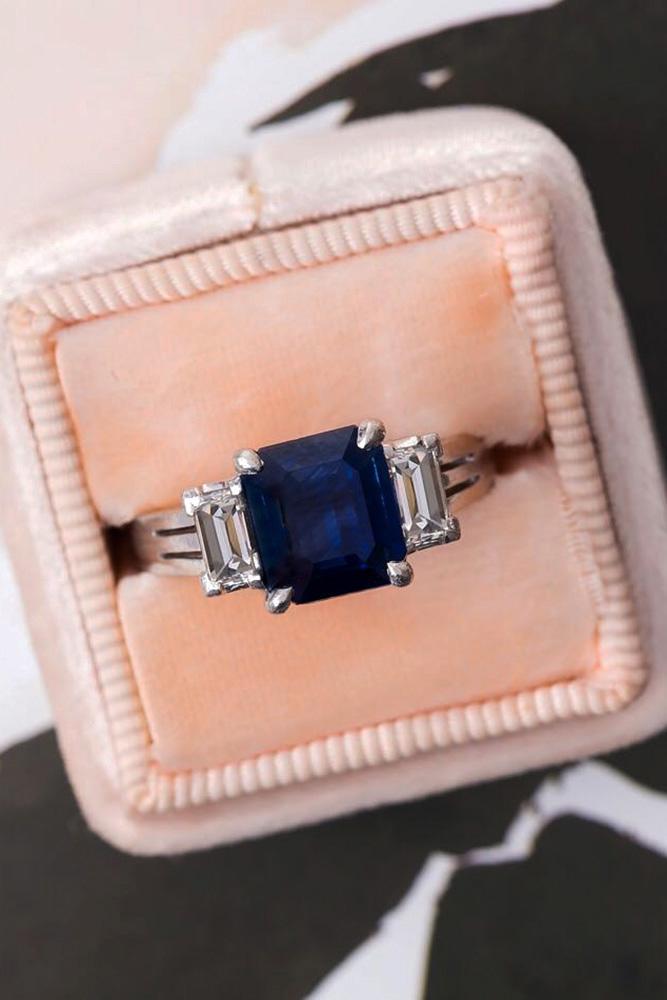 sapphire engagement rings three stone engagement rings princess cut rings white gold rings