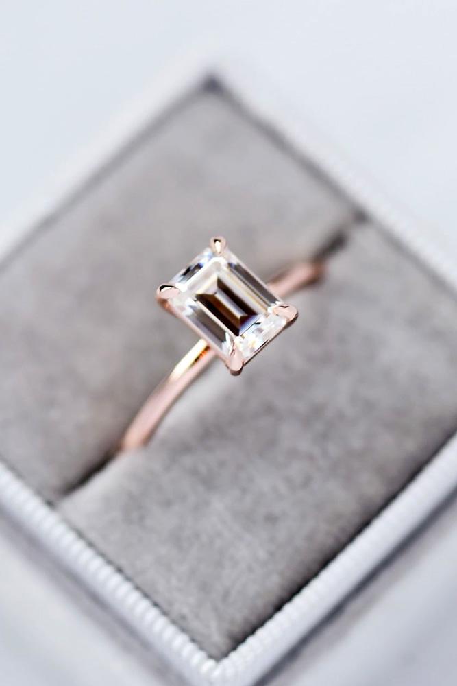 simple engagement rings emerald cut engagement rings rose gold engagement rings solitaire rings