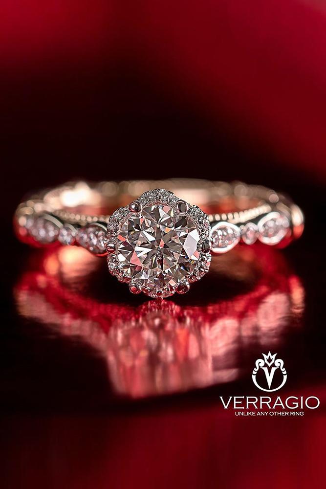 verragio engagement rings round cut diamond ring halo ring vintage ring
