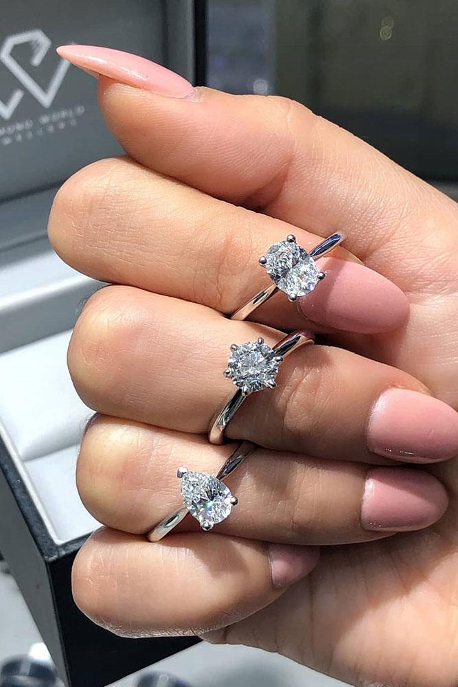 white gold engagement rings simple engagement rings diamond engagement rings round cut engagement rings