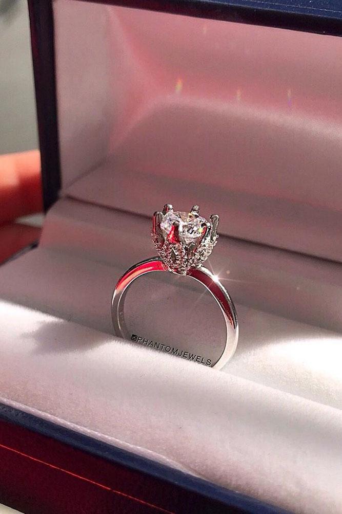 white gold engagement rings simple engagement rings diamond engagement rings round cut engagement rings