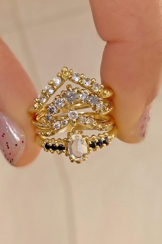 black diamond engagement rings wedding ring sets unique wedding rings yellow gold engagement rings