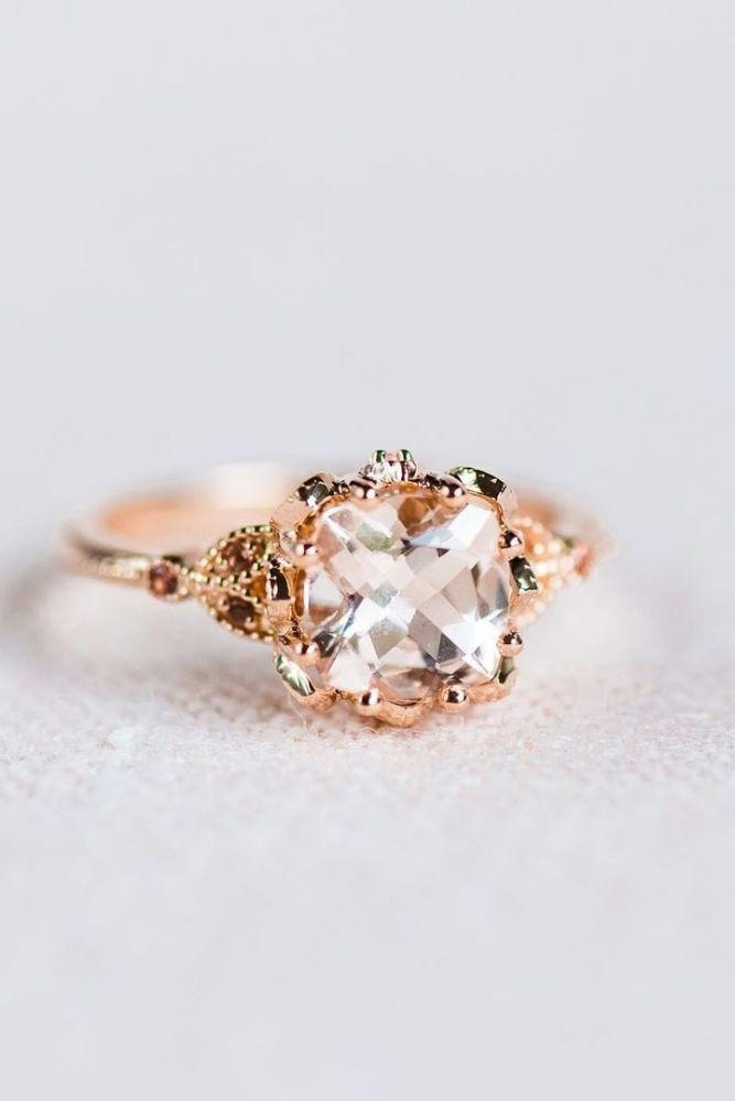colored engagement rings morganite ring in rose gold1