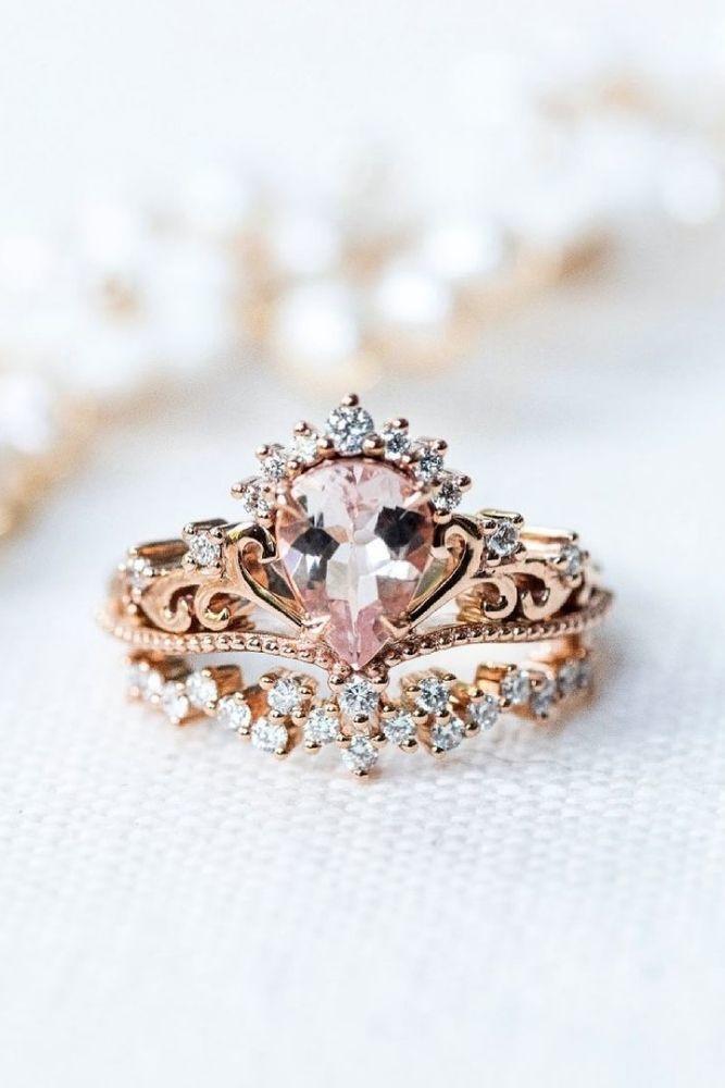 colored engagement rings morganite ring in rose gold