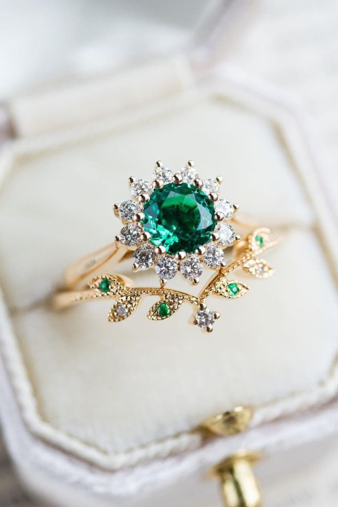 colored engagement rings vintage rings