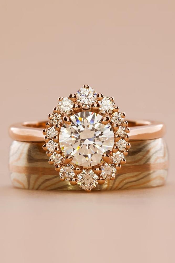 diamond engagement rings rose gold engagement rings halo engagement rings round cut engagement rings
