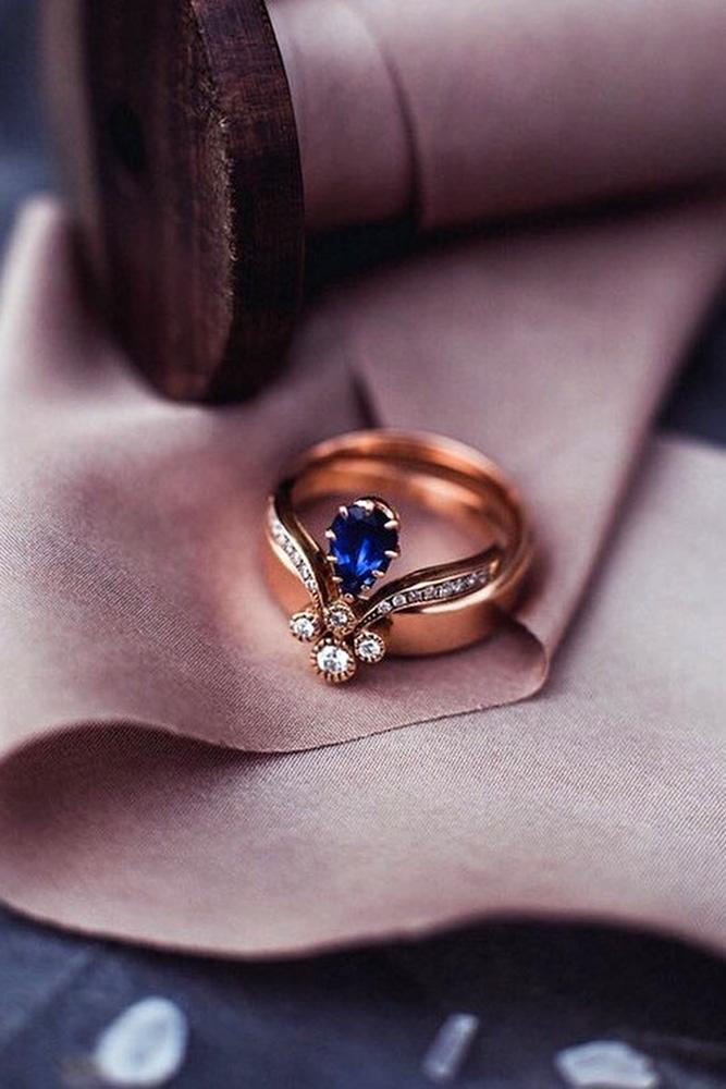 sapphire engagement rings rose gold engagement rings pear shaped engagement rings