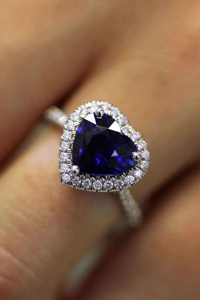 sapphire engagement rings white gold engagement rings heart cut engagement rings