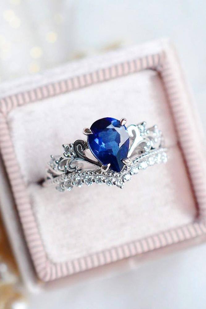 sapphire engagement rings white gold engagement rings pear shaped engagement rings