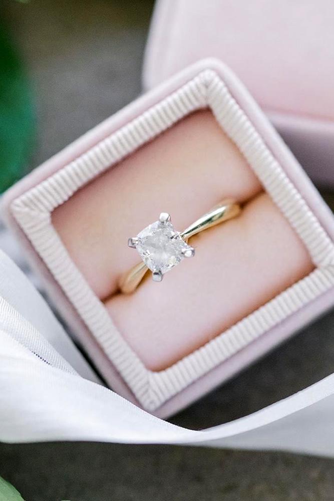 solitaire engagement rings cushion cut engagement rings simple engagement rings
