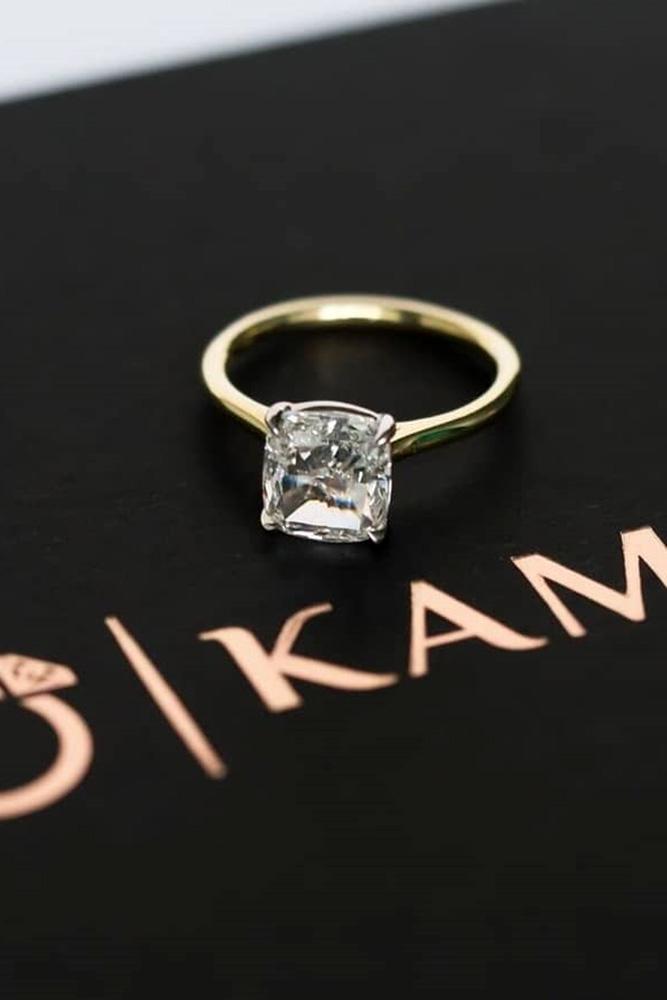 solitaire engagement rings cushion cut engagement rings simple engagement rings
