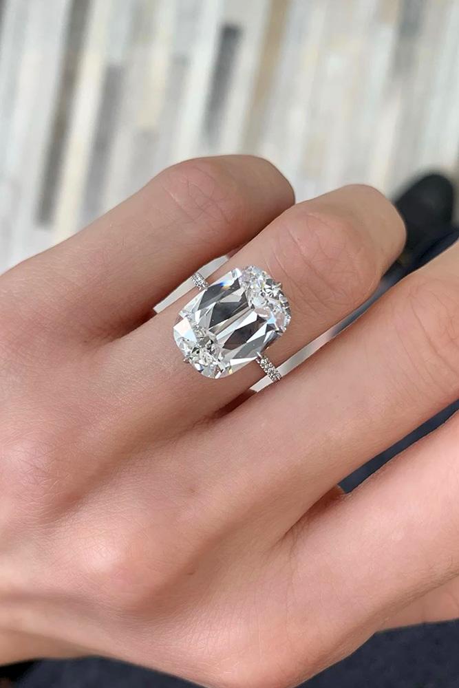 solitaire engagement rings cushion cut engagement rings simple engagement rings