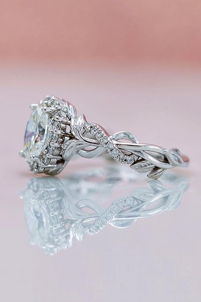 unique engagement rings white gold engagement rings floral engagement rings