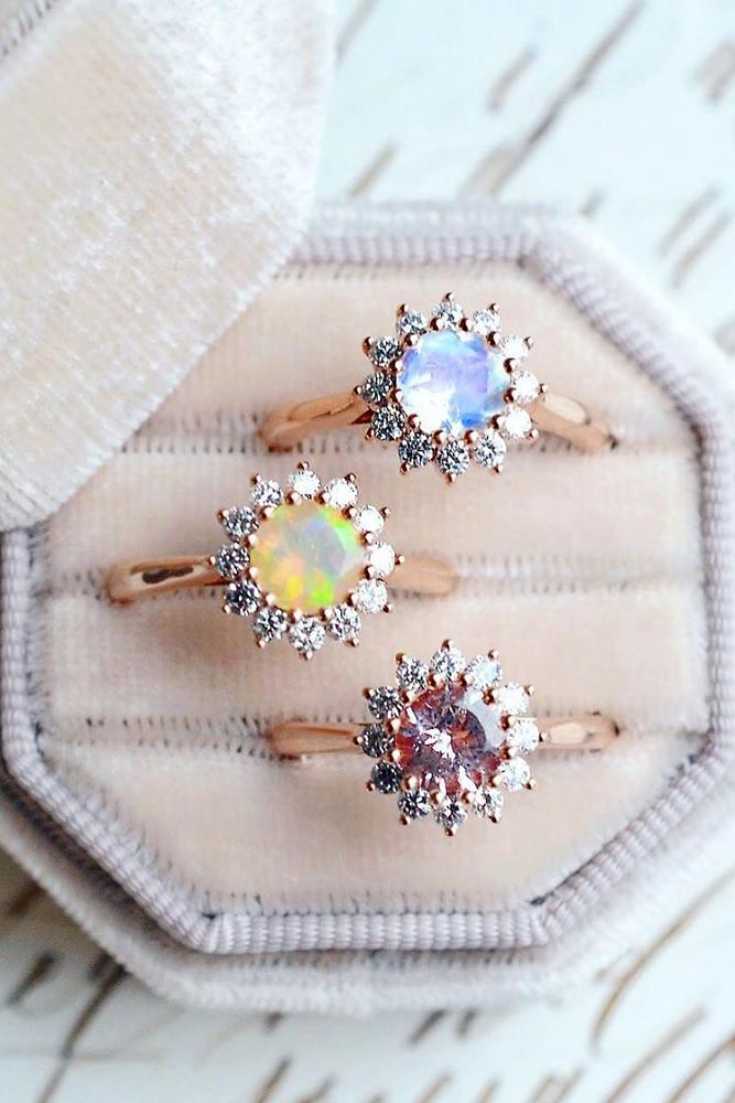 vintage engagement rings halo engagement rings gemstone engagement rings