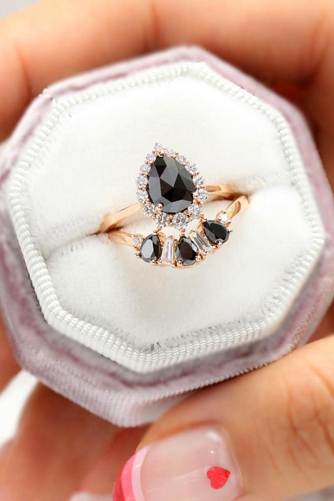 vintage engagement rings rose gold engagement rings black diamond engagement rings
