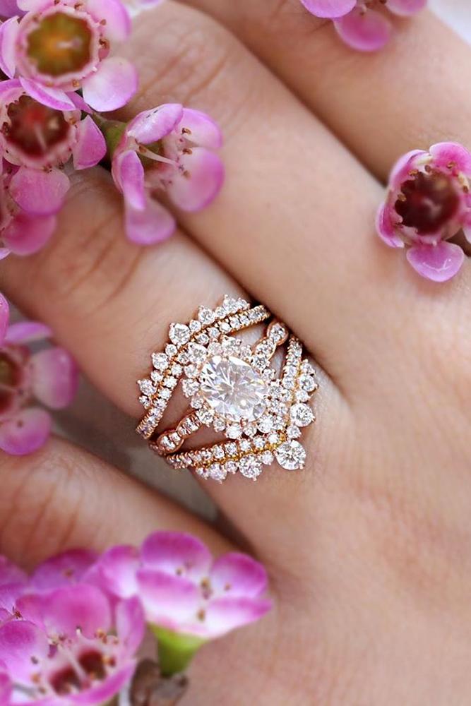 vintage engagement rings rose gold engagement rings unique engagement rings moissanite rings
