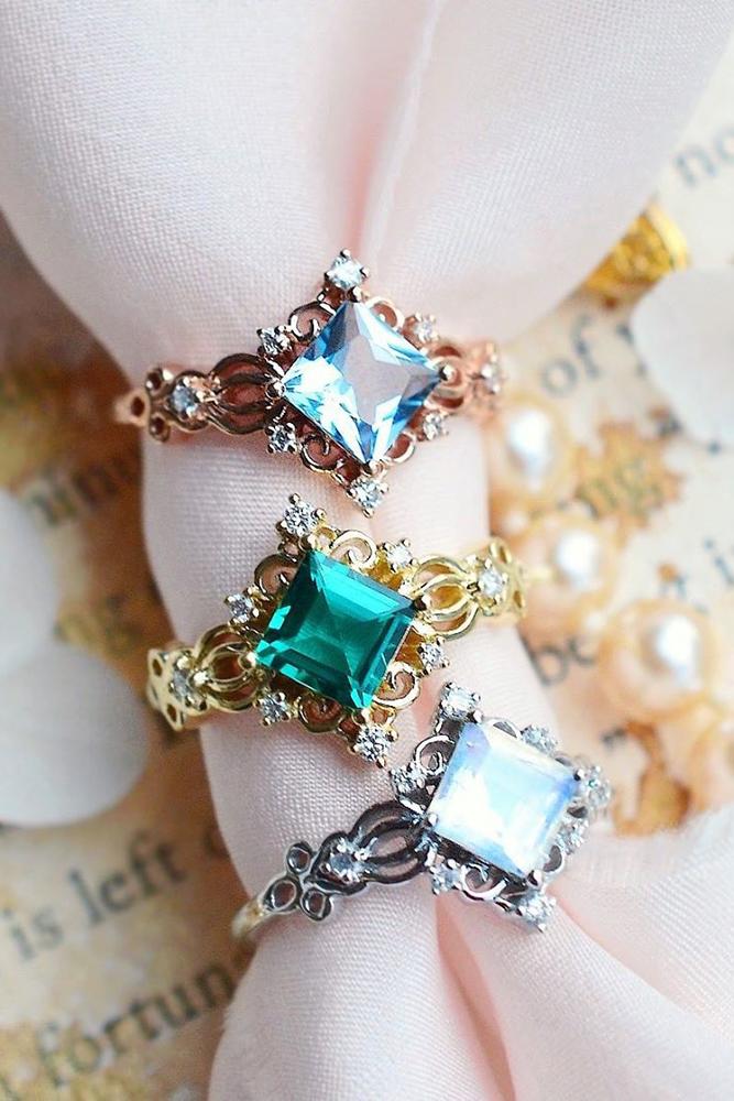 vintage engagement rings unique engagement rings gemstone engagement rings
