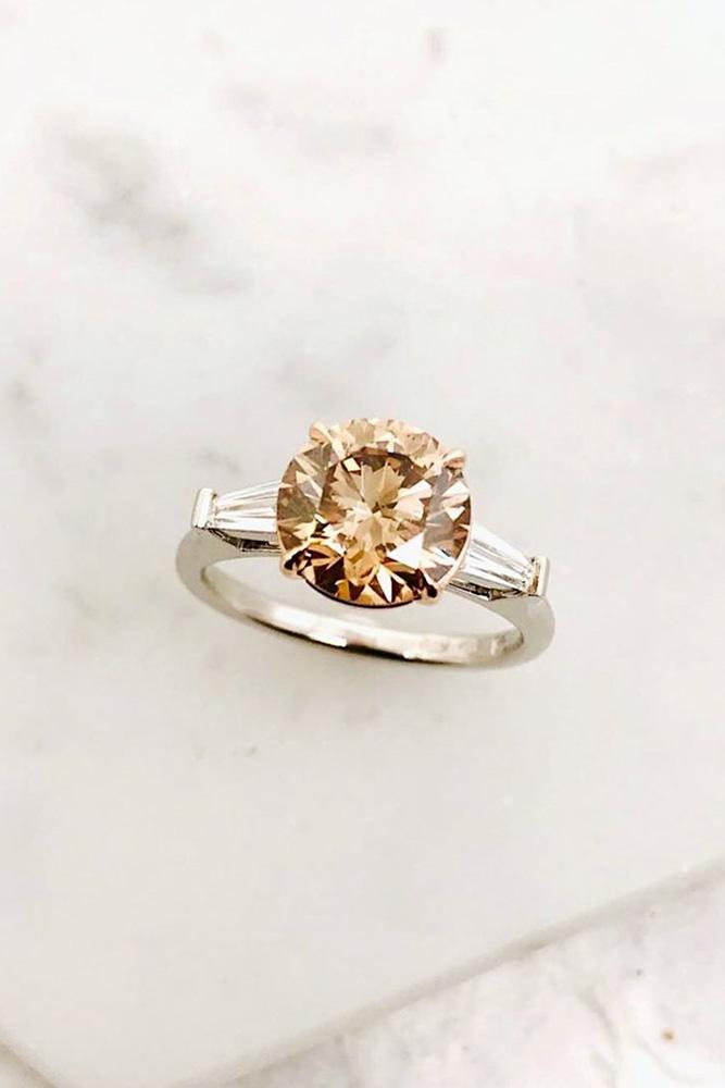 diamond engagement rings champagne diamond ring round cut engagement ring