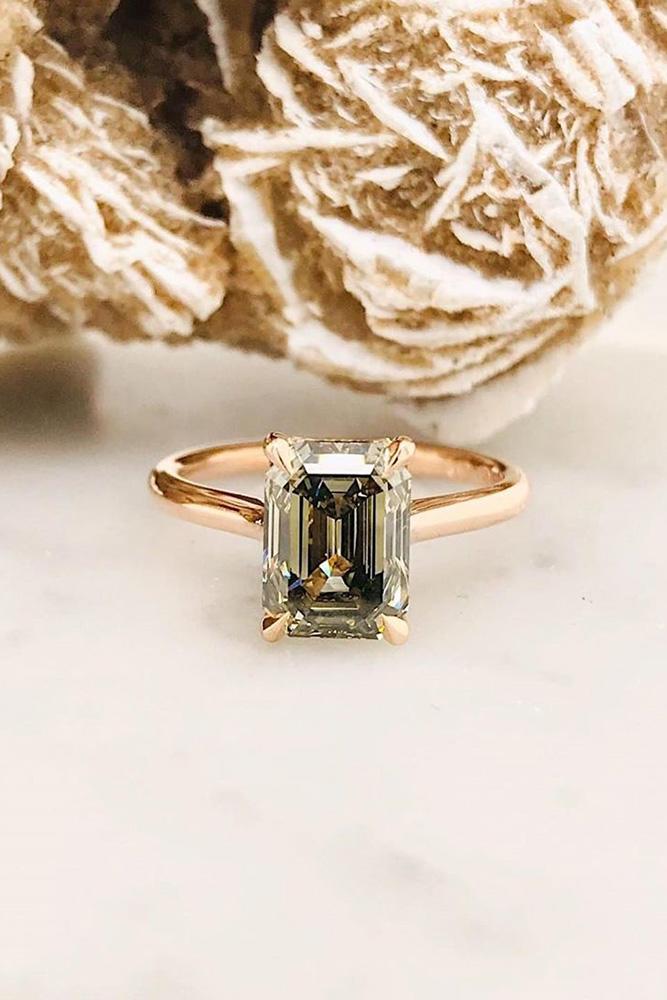 diamond engagement rings olive green diamond ring emerald cut engagement ring