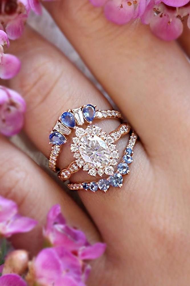 oval cut engagement rings rose gold engagement rings vintage rings wedding ring sets