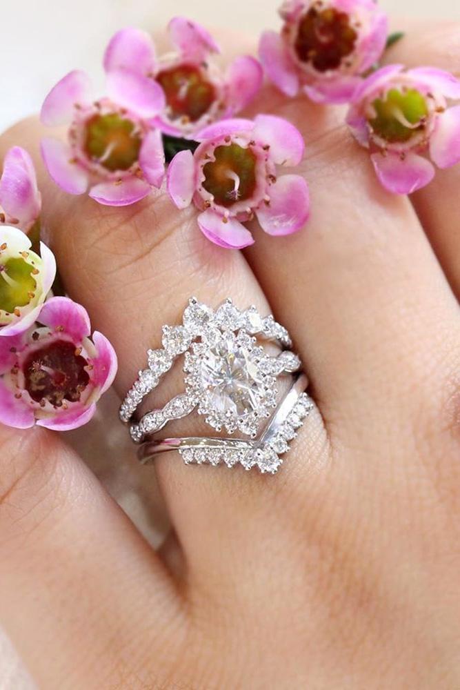oval cut engagement rings white gold engagement rings vintage rings wedding ring sets