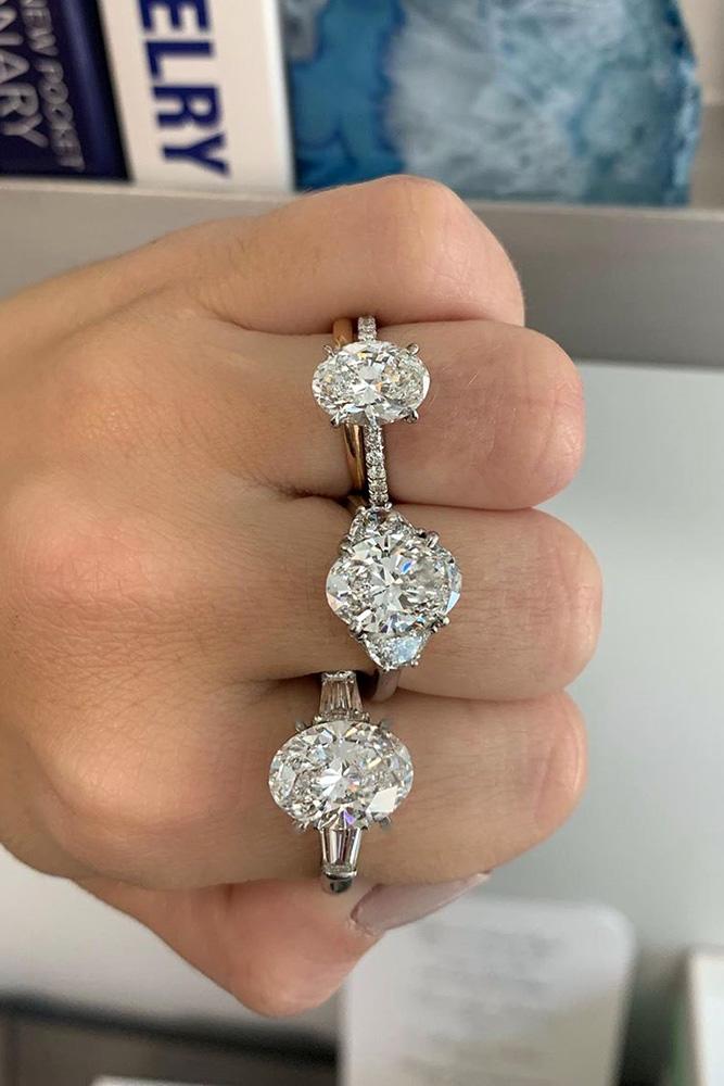 oval engagement rings three stone engagement rings diamond engagement rings white gold engagement rings