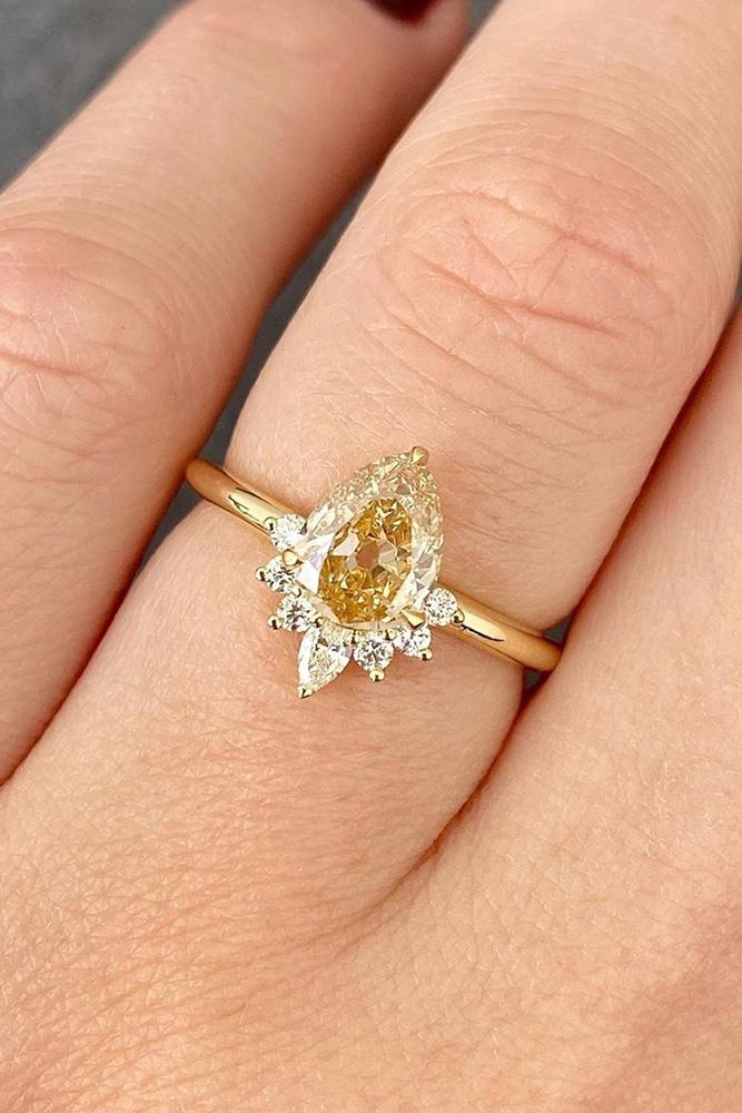 pear shaped engagement rings yellow gold engagement ring diamond ring
