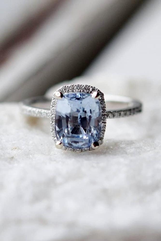 sapphire engagement rings white gold engagement ring halo engagement ring