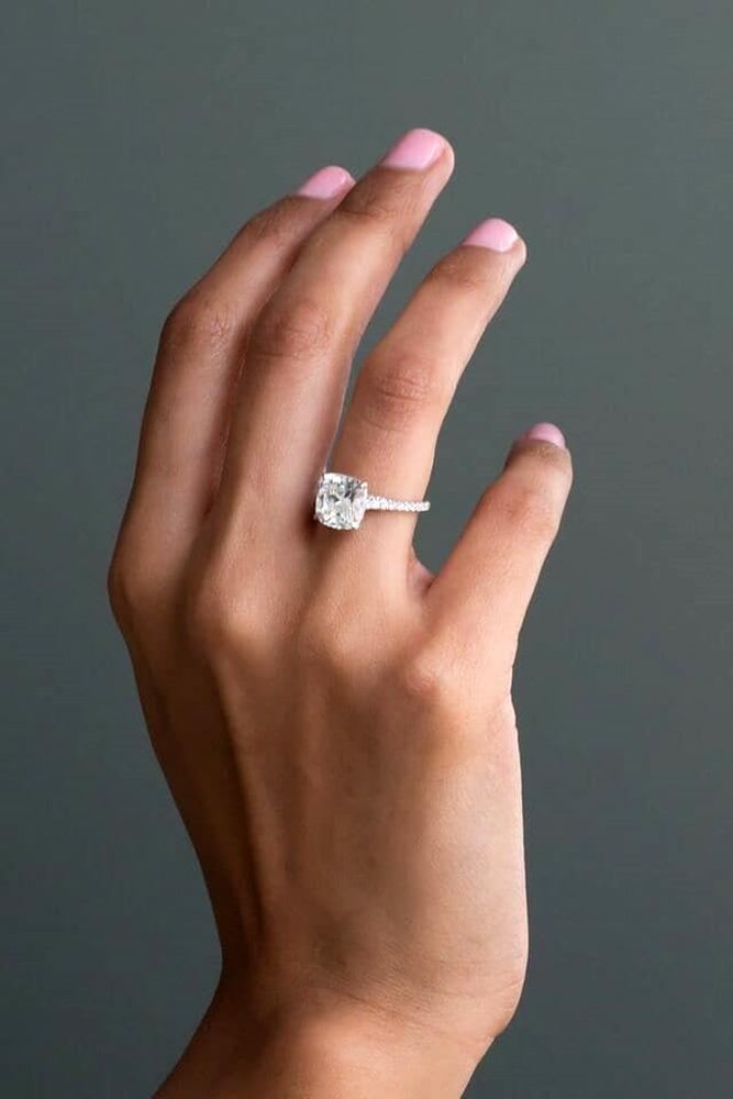 solitaire engagement rings cushion cut engagement rings diamond engagement rings