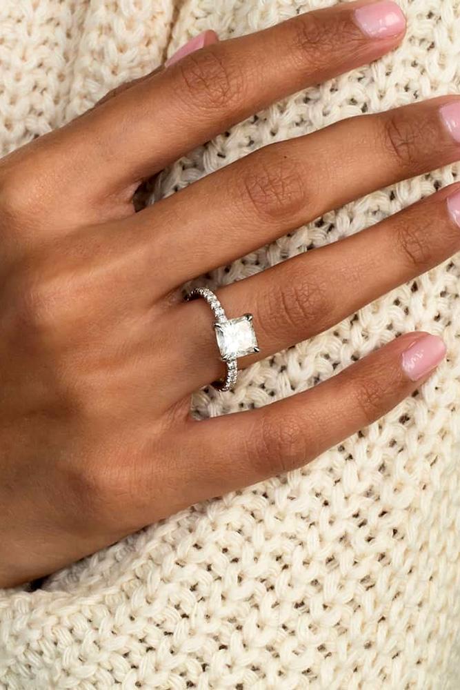 solitaire engagement rings cushion cut engagement rings simple engagement rings