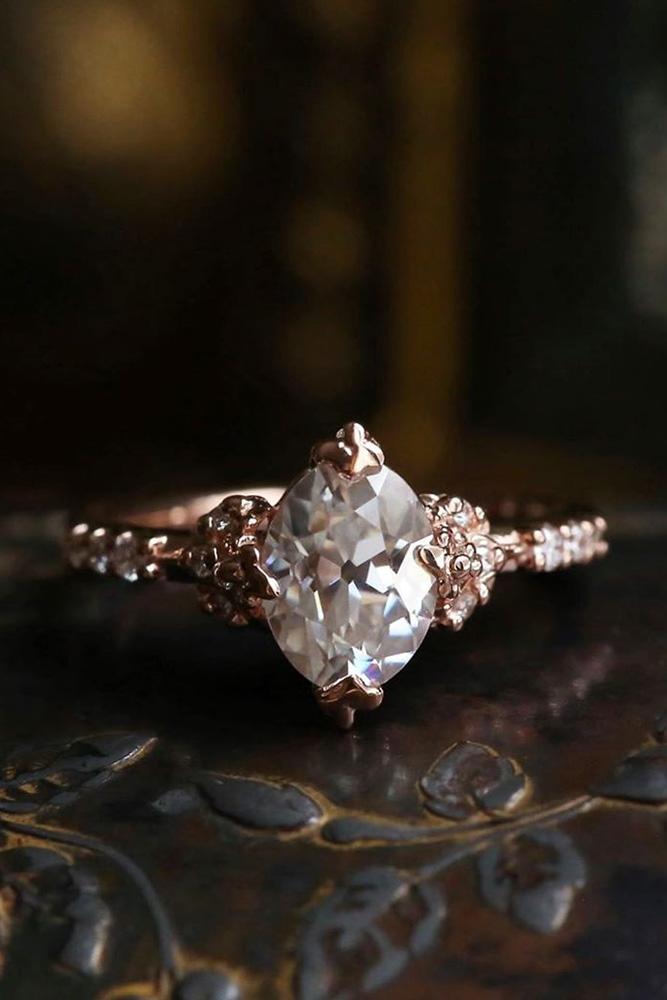 unique engagement rings rose gold engagement rings moissanite engagement rings