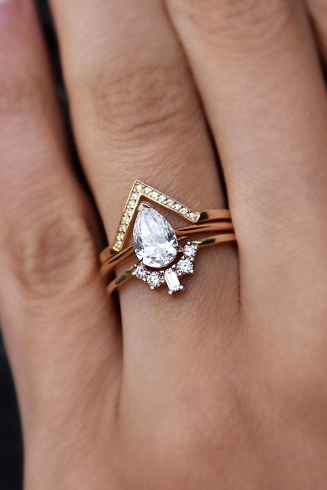 wedding ring sets rose gold engagement rings diamond engagement rings pear shaped rings