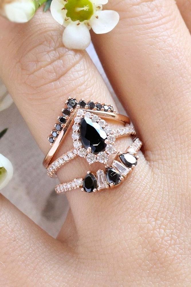 wedding ring sets rose gold engagement rings diamond engagement rings pear shaped rings