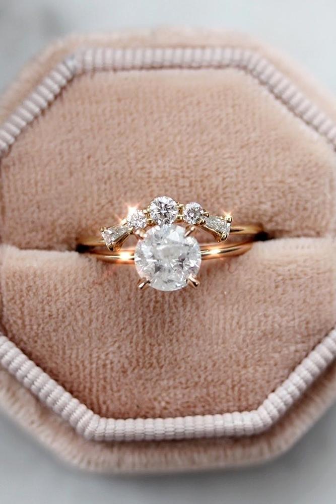 diamond wedding rings rose gold wedding ring sets round diamond rings bridal sets